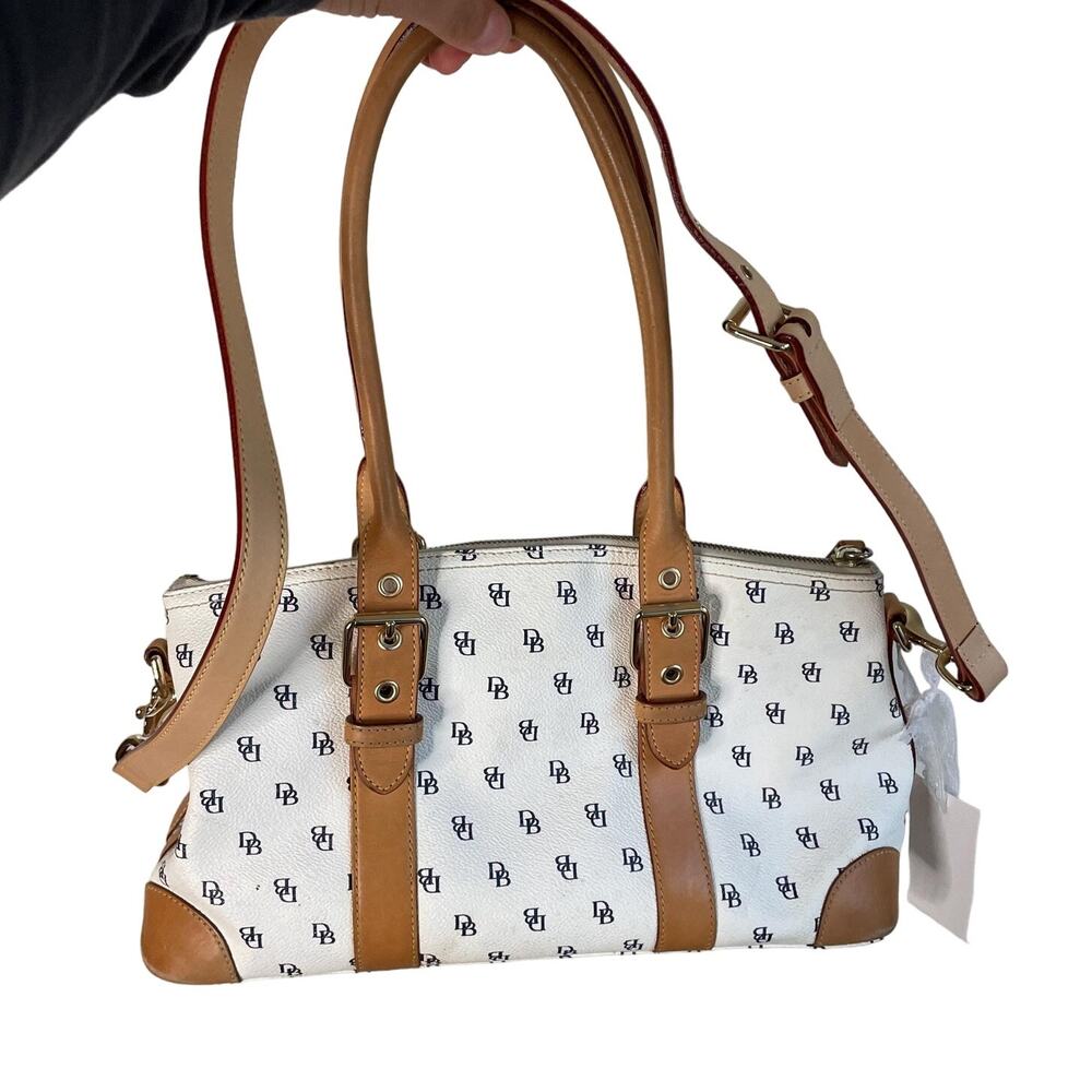 Y2k Dooney And Bourke Db Monogram White Leather H… - image 1